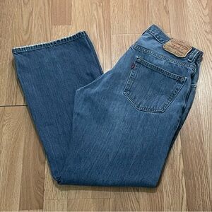 Levi's 557 Men’s 33x32 (32x31) Western Straight Jeans Medium Blue Denim Cowboy